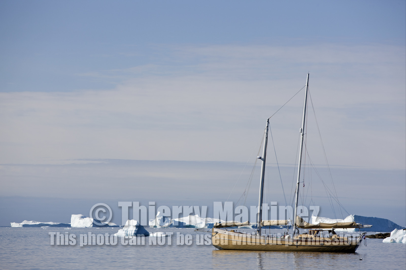 Schooner LA LOUISE sailing on west coast of Greenland.