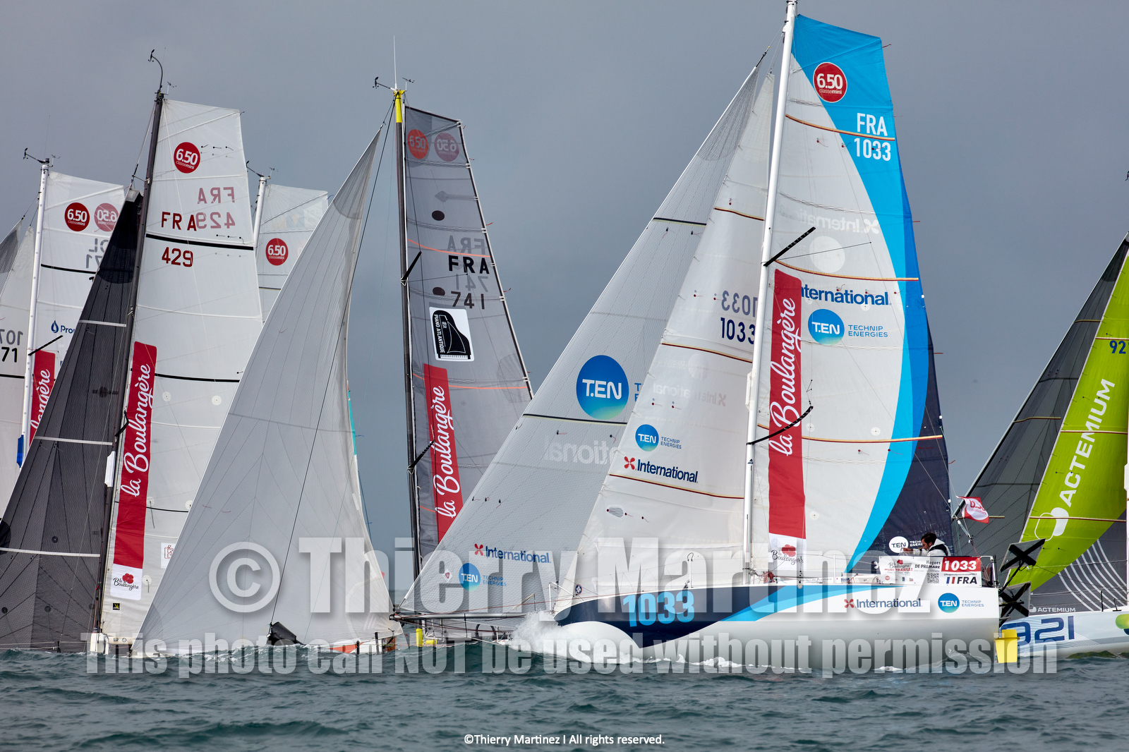 23_22412   © Thierry Martinez. LES SABLES D'OLONNE, 85 - FRANCE 25 septembre 2023.Départ MINI TRANSAT 2023. Départ du Dimanche 24 septembre retardé au Lundi 25 Sept .Les Sables d’Olonne (FRA)    Santa Cruz de la Palma ( Canaries)    St François ( Guadeloupe): 4050 NM.