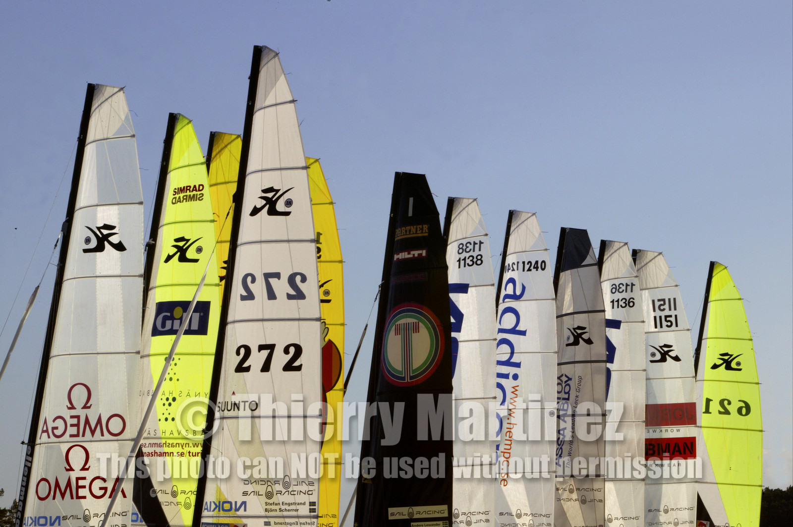 03_3199D © Th.Martinez,STOCKHOLM SWEDEN, 9 07 03-Archipelago Raid (2003).fleet's sails in Sandhamn  HQ.