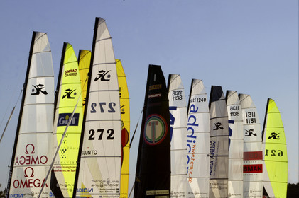 03_3199D © Th.Martinez,STOCKHOLM SWEDEN, 9 07 03-Archipelago Raid (2003).fleet's sails in Sandhamn  HQ.