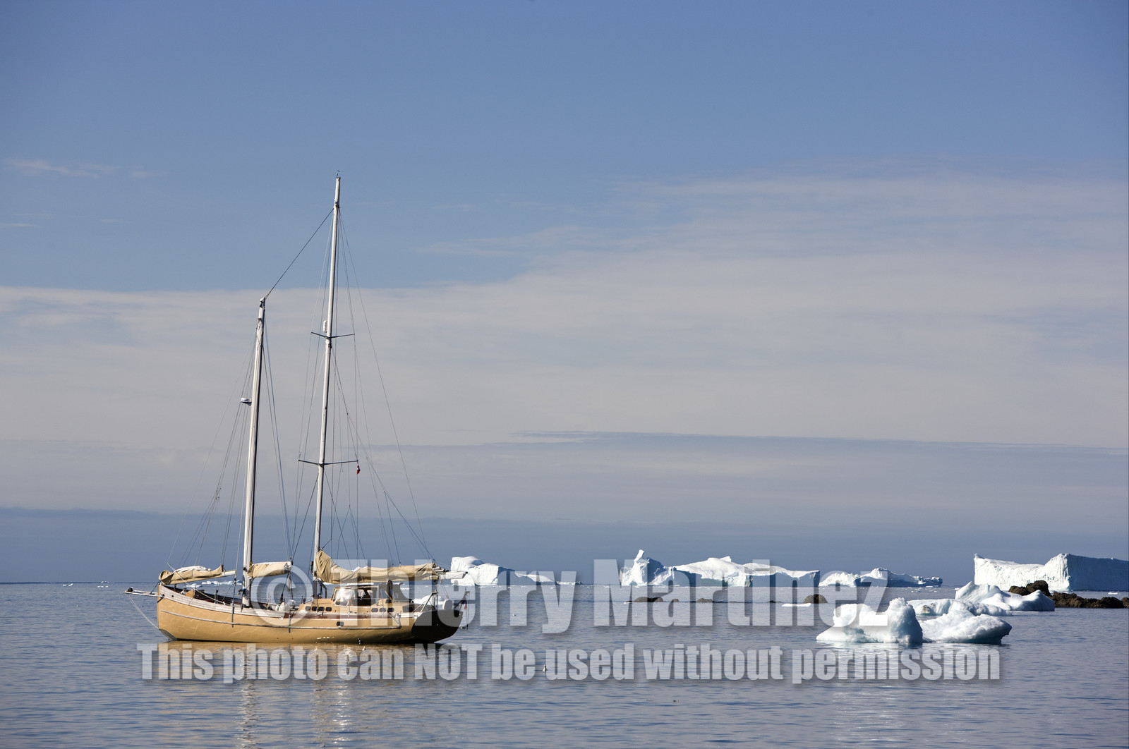 Schooner LA LOUISE sailing on west coast of Greenland.