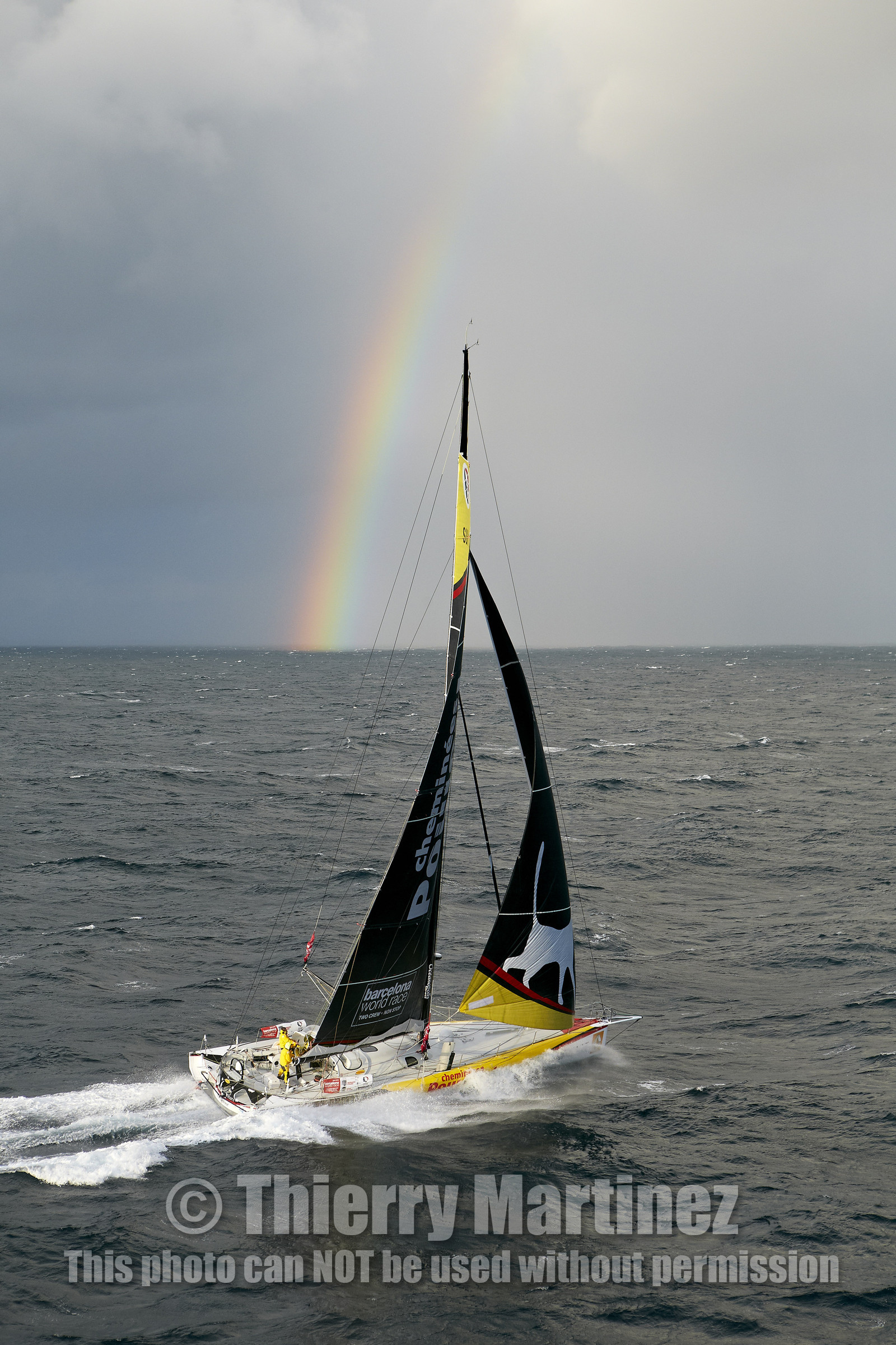 2014 BARCELONA WORLD RACE. Bernard Stamm (SUI) & Jean Le Cam (FRA) on CHEMINEES POUJOULAT