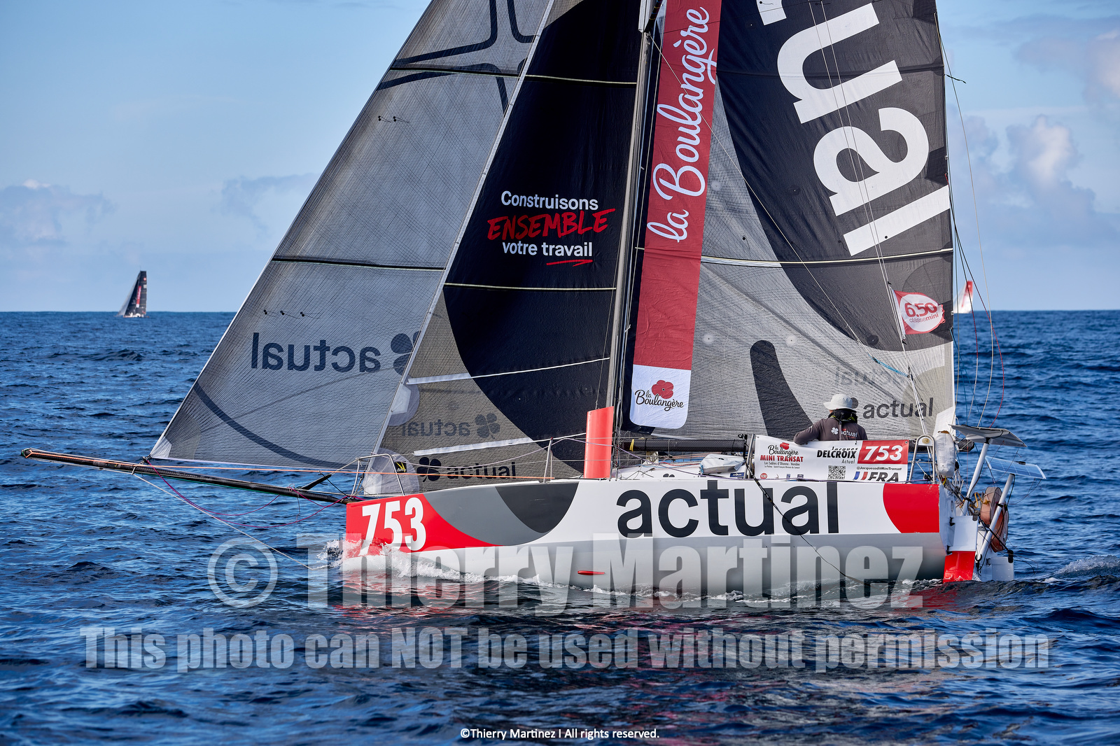 23_22213   © Thierry Martinez. LES SABLES D'OLONNE, 85 - FRANCE 25 septembre 2023.Départ MINI TRANSAT 2023. Départ du Dimanche 24 septembre retardé au Lundi 25 Sept .Les Sables d’Olonne (FRA)    Santa Cruz de la Palma ( Canaries)    St François ( Guadeloupe): 4050 NM.