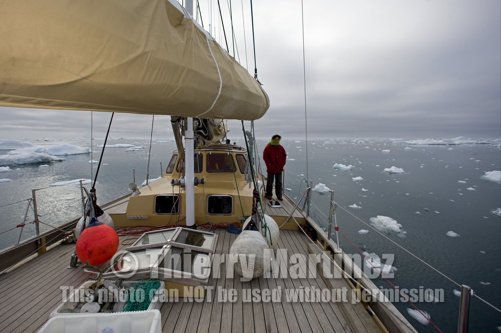 Schooner LA LOUISE sailing on west coast of Greenland.