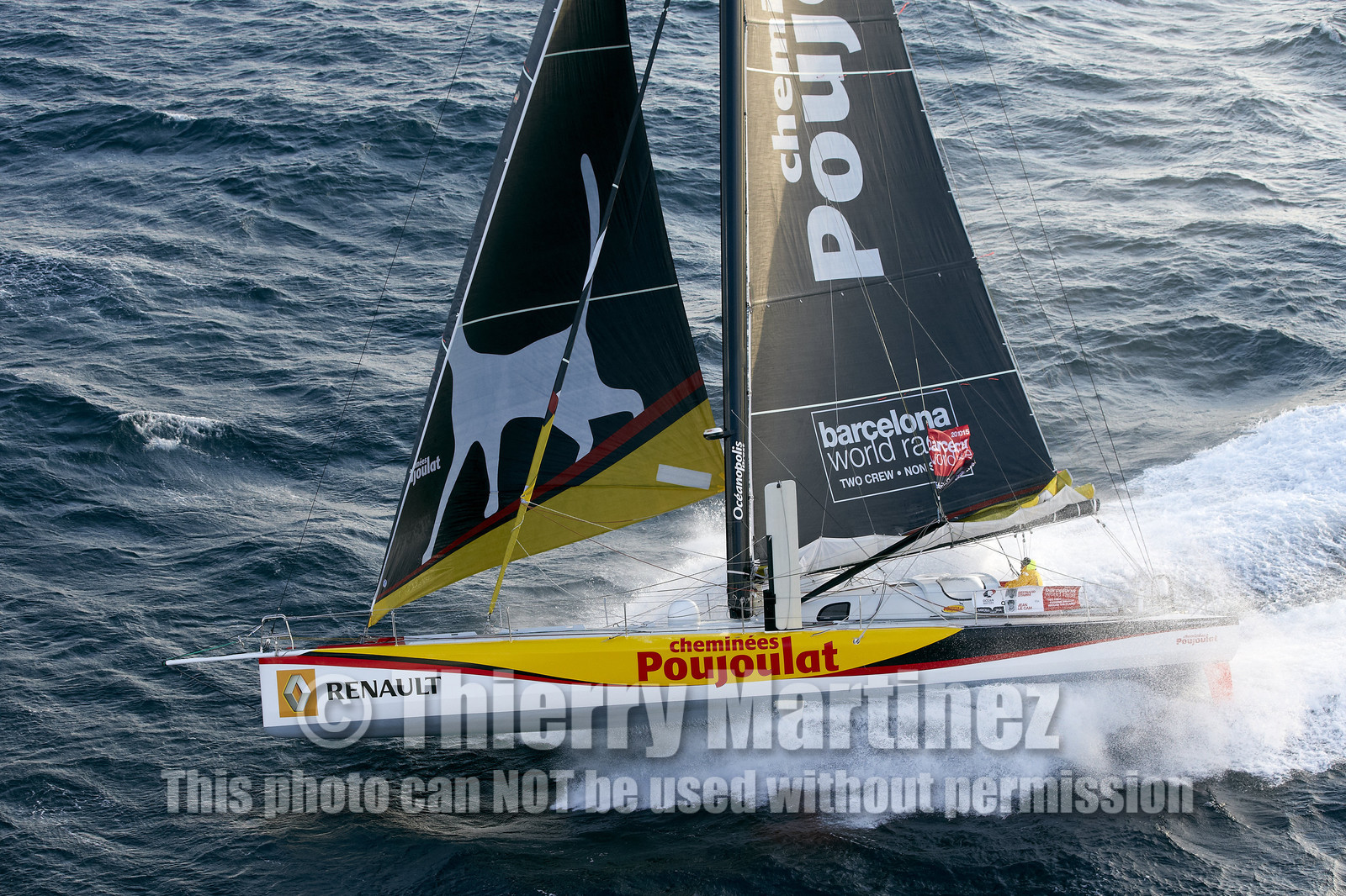 2014 BARCELONA WORLD RACE. Bernard Stamm (SUI) & Jean Le Cam (FRA) on CHEMINEES POUJOULAT