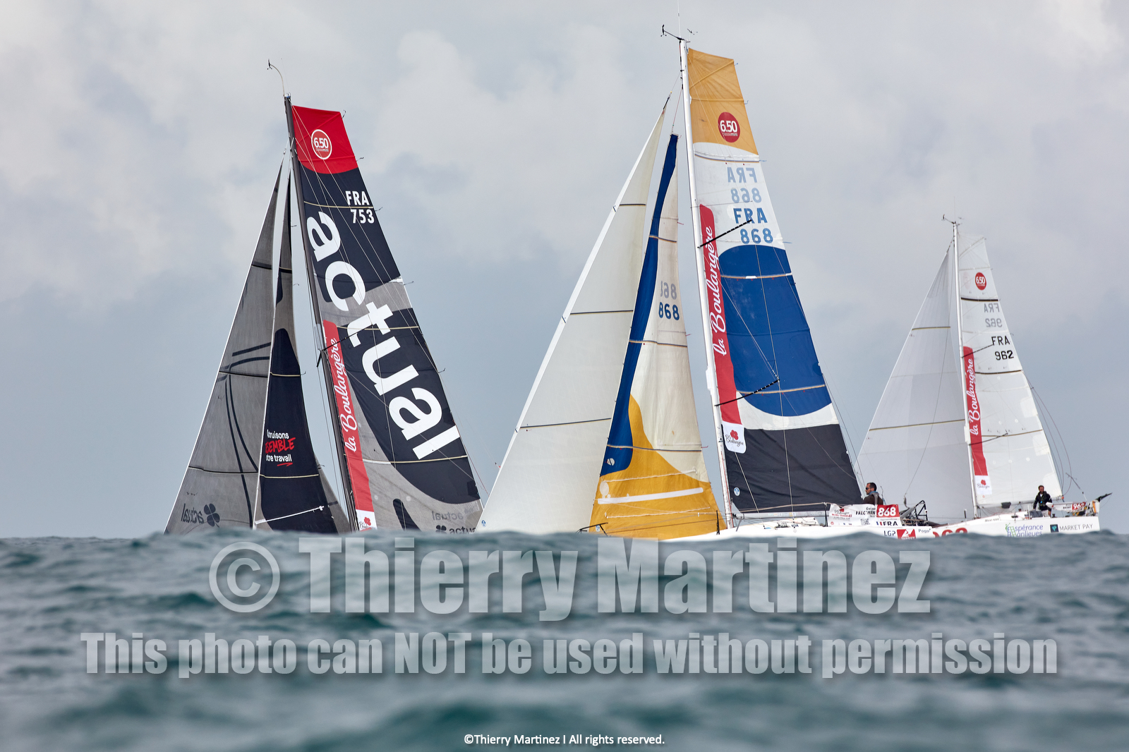 23_22496   © Thierry Martinez. LES SABLES D'OLONNE, 85 - FRANCE 25 septembre 2023.Départ MINI TRANSAT 2023. Départ du Dimanche 24 septembre retardé au Lundi 25 Sept .Les Sables d’Olonne (FRA)    Santa Cruz de la Palma ( Canaries)    St François ( Guadeloupe): 4050 NM.