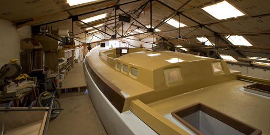 Thierry Dubois new boat under construction.16 July 2009.
