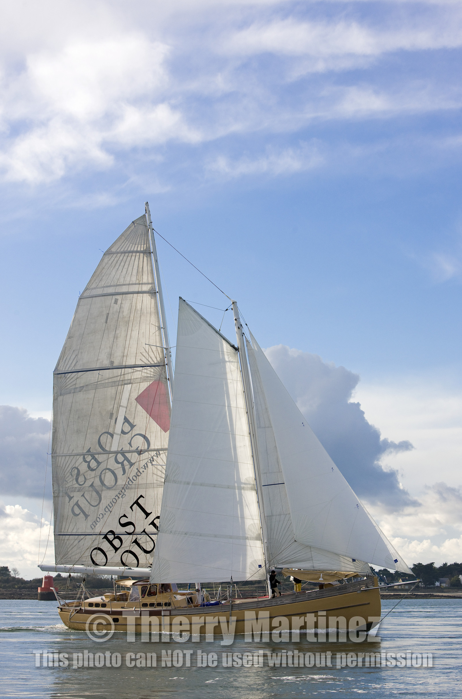 LA LOUISE new schooner  of Thierry Dubois (FRA) Sailing in Golfe du Morbihan (FRA)
