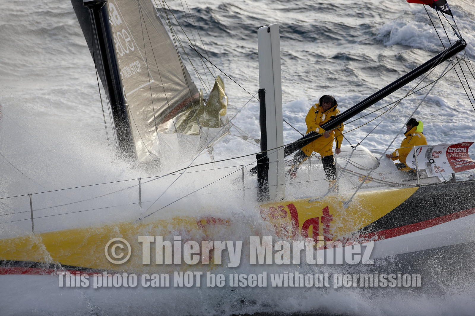 2014 BARCELONA WORLD RACE. Bernard Stamm (SUI) & Jean Le Cam (FRA) on CHEMINEES POUJOULAT