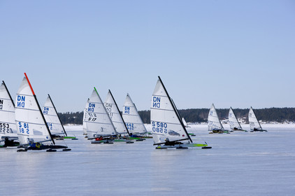 Ice Boats in Stockholm Archipelago - March 2005.
