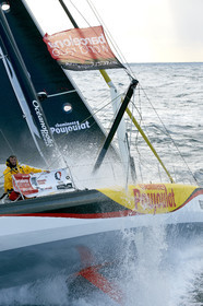 2014 BARCELONA WORLD RACE. Bernard Stamm (SUI) & Jean Le Cam (FRA) on CHEMINEES POUJOULAT