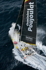 2014 BARCELONA WORLD RACE. Bernard Stamm (SUI) & Jean Le Cam (FRA) on CHEMINEES POUJOULAT