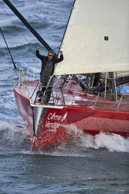 Départ de Jeff Pellet (FRA) sur son bateau COME IN VENDEE POUR UN TOUR DU MONDE;