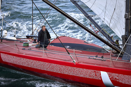 Départ de Jeff Pellet (FRA) sur son bateau COME IN VENDEE POUR UN TOUR DU MONDE;