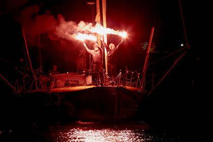 Bernard Stamm (SUI) & Jean Le Cam (FRA) winners of BWR 2014-15 on CHEMINEES POUJOULAT
