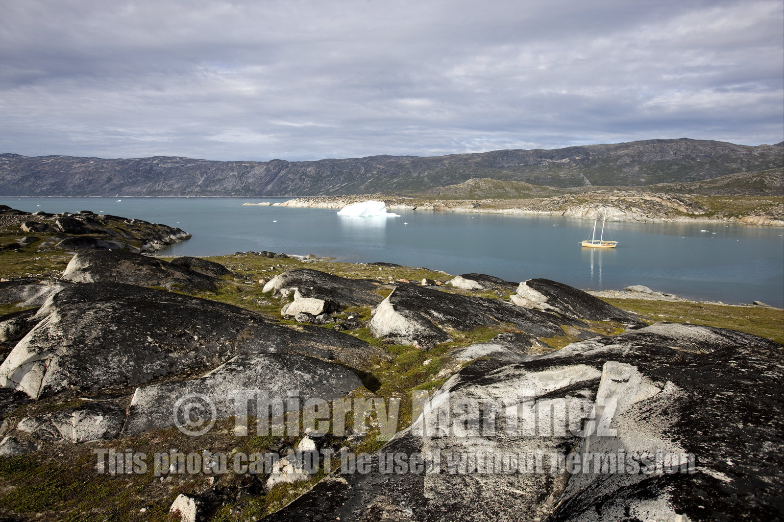 Schooner LA LOUISE sailing on west coast of Greenland.
