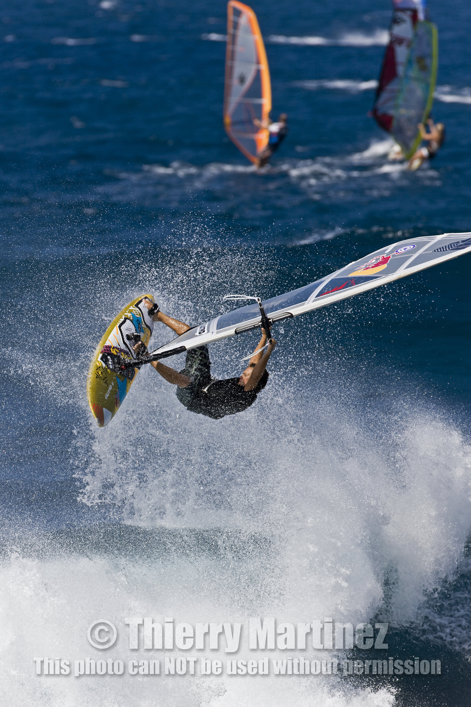 Windsurf in waves at Hookip'a Beach - North Shore Maui - Hawaii.