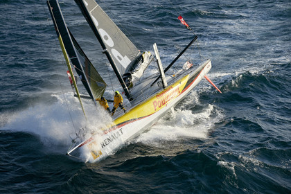 2014 BARCELONA WORLD RACE. Bernard Stamm (SUI) & Jean Le Cam (FRA) on CHEMINEES POUJOULAT
