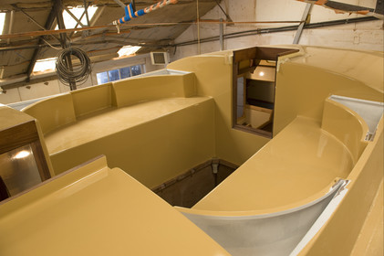 Thierry Dubois new boat under construction.16 July 2009.