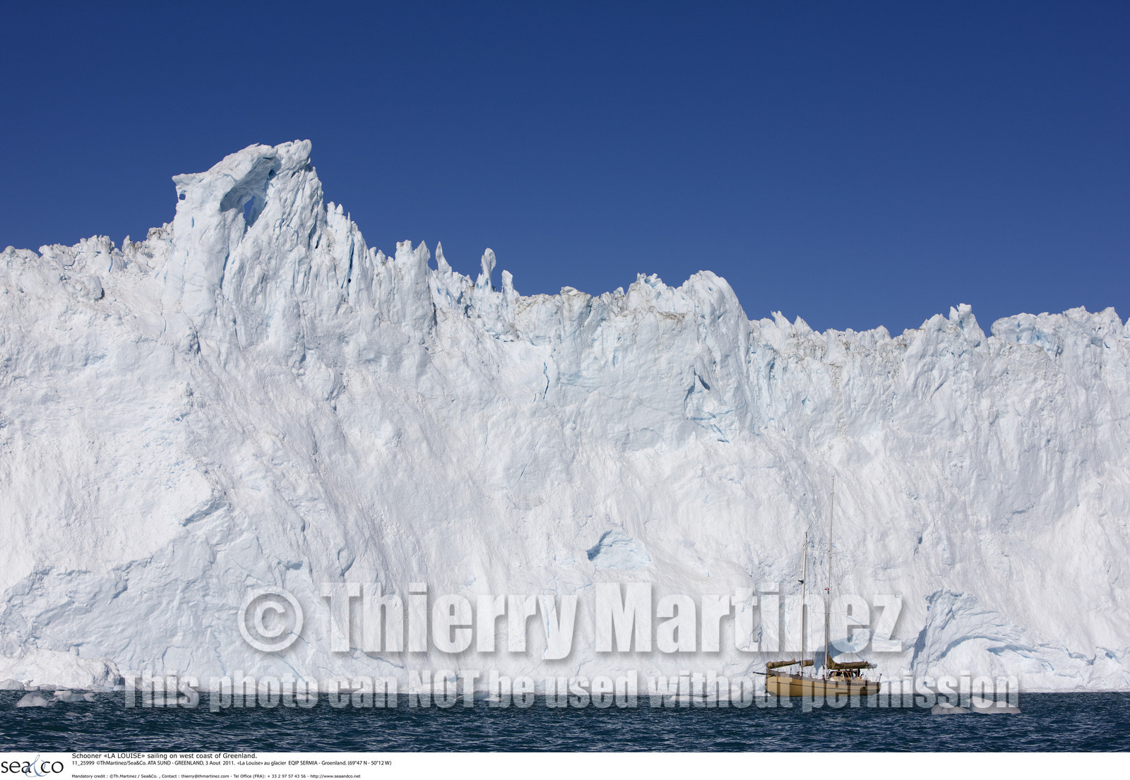 Schooner LA LOUISE sailing on west coast of Greenland.