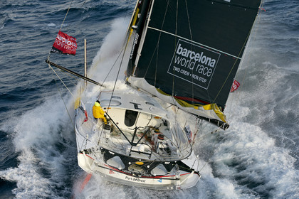 2014 BARCELONA WORLD RACE. Bernard Stamm (SUI) & Jean Le Cam (FRA) on CHEMINEES POUJOULAT
