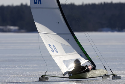 Ice Boats in Stockholm Archipelago - March 2005.