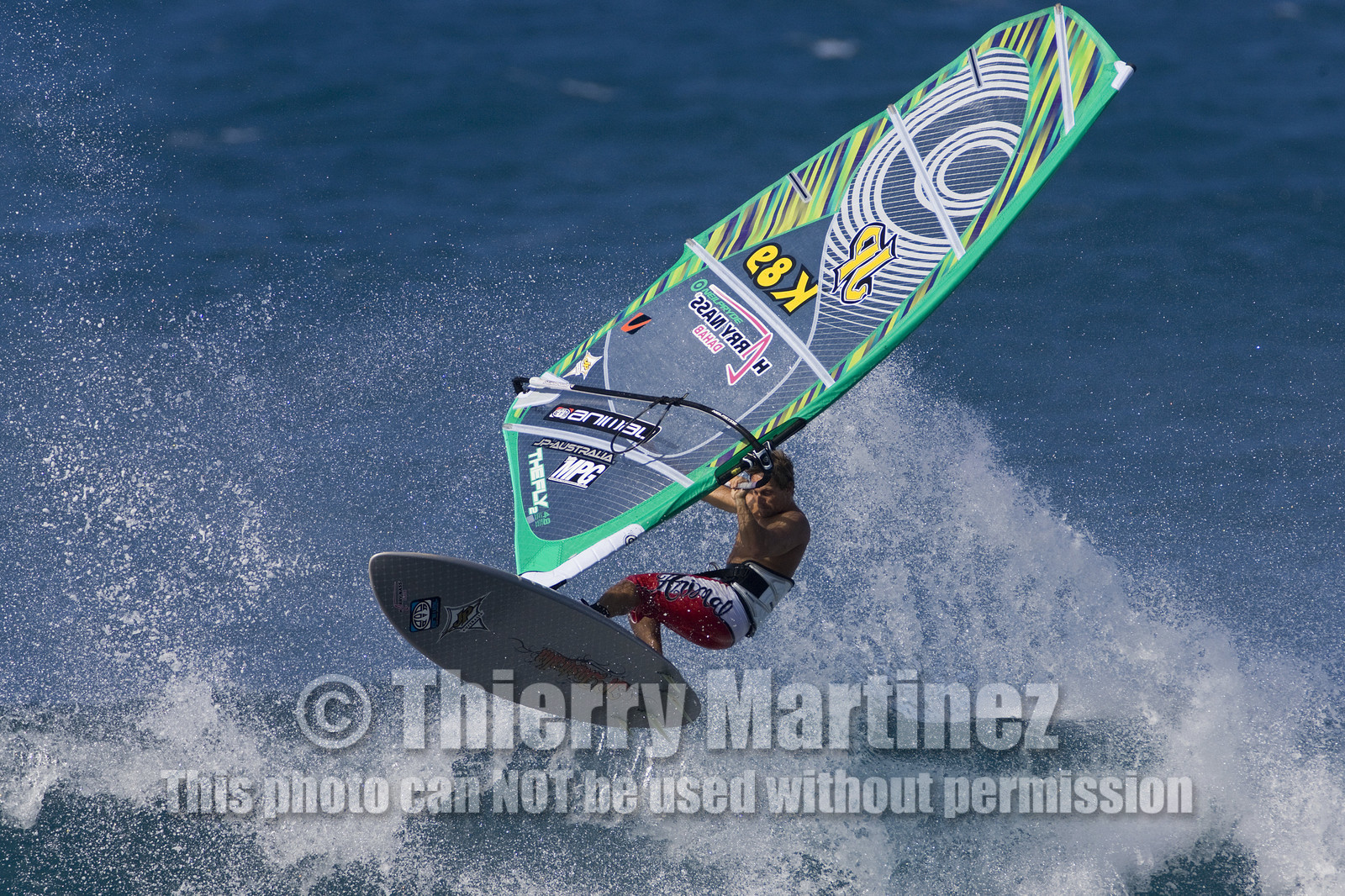 Windsurf in waves at Hookip'a Beach - North Shore Maui - Hawaii.