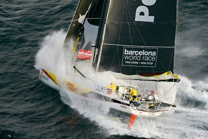 2014 BARCELONA WORLD RACE. Bernard Stamm (SUI) & Jean Le Cam (FRA) on CHEMINEES POUJOULAT