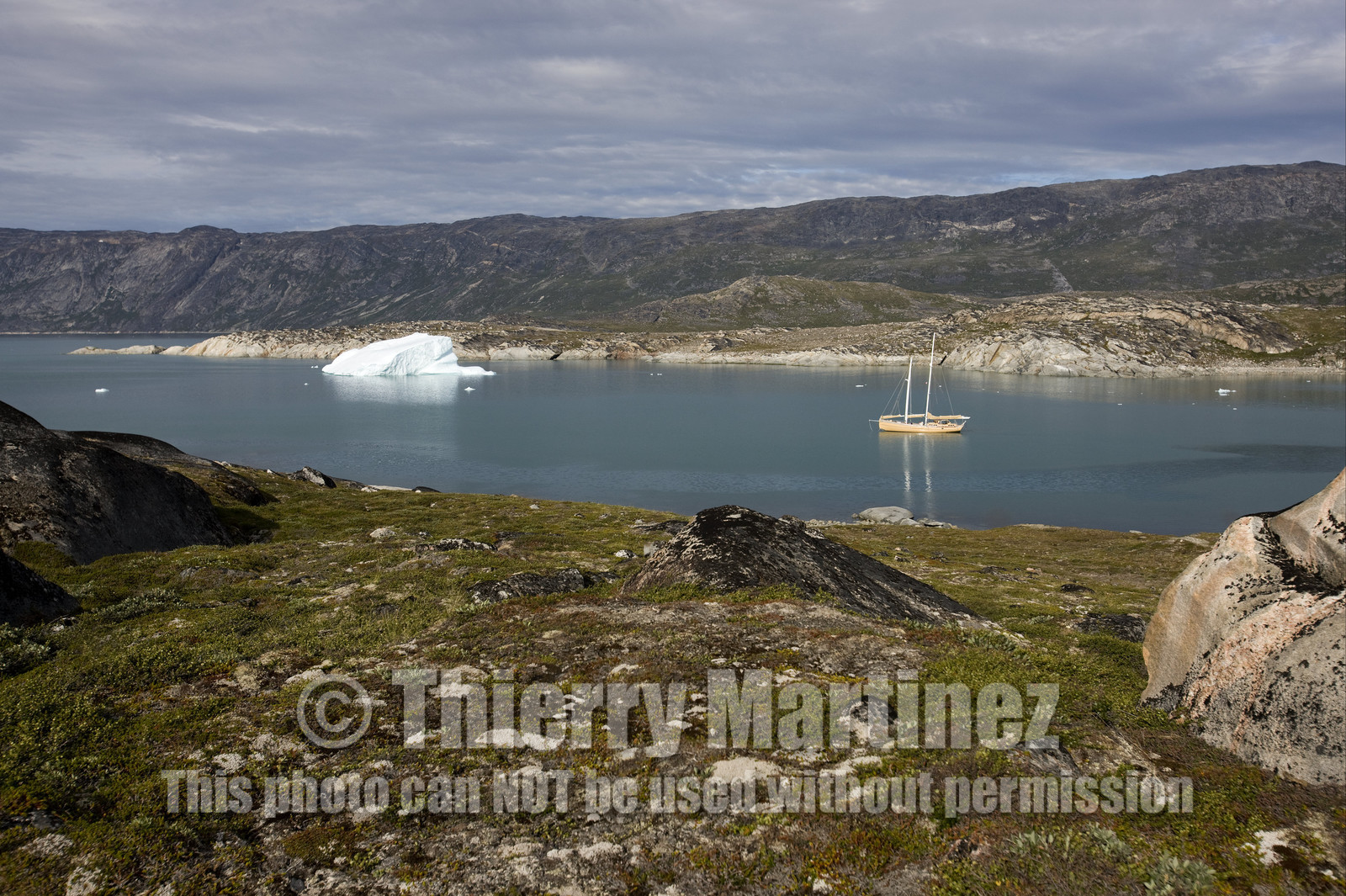 Schooner LA LOUISE sailing on west coast of Greenland.