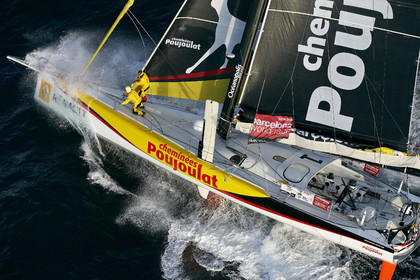 2014 BARCELONA WORLD RACE. Bernard Stamm (SUI) & Jean Le Cam (FRA) on CHEMINEES POUJOULAT