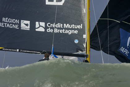 22_35011   © Thierry Martinez.ST NAZAIRE, FRANCE.07 Sept 2022.53éme édition de la Solitaire du Figaro.Arrivée de la 3éme étape , Ronan    St Nazaire.Tom Laperche (Région Bretagne-CMB Performance) vainqueur de l’étape et de l’édition de la Solitaire du Figaro 2022.
