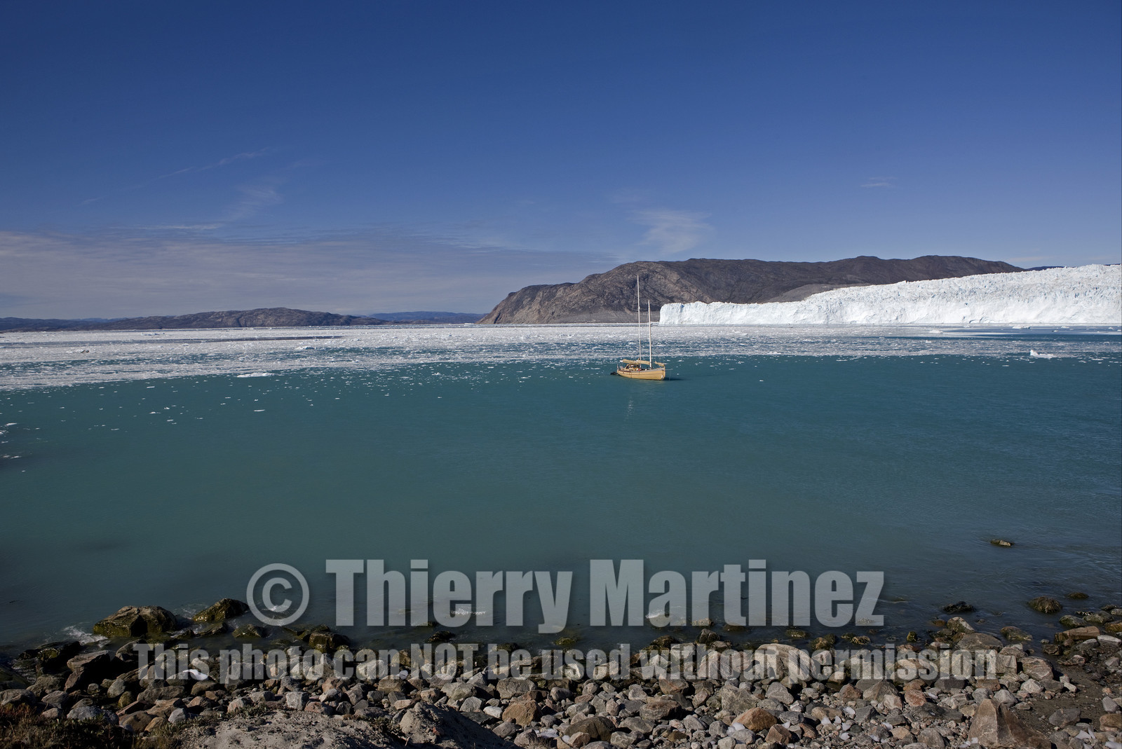 Schooner LA LOUISE sailing on west coast of Greenland.