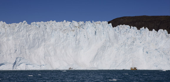 Schooner LA LOUISE sailing on west coast of Greenland.