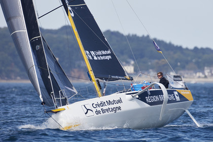 22_33054   © Thierry Martinez.PORT LA FORET, FRANCE. 28 Aout  2022.53éme édition de la Solitaire du Figaro.Départ de la 2éme étape , Port La Forêt   Royan (635NM).