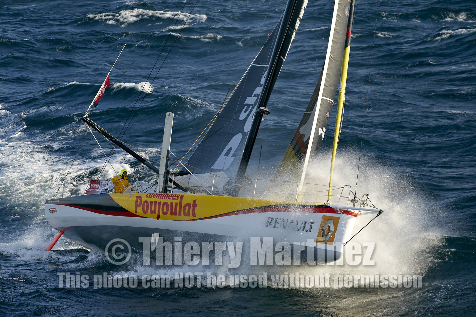 2014 BARCELONA WORLD RACE. Bernard Stamm (SUI) & Jean Le Cam (FRA) on CHEMINEES POUJOULAT