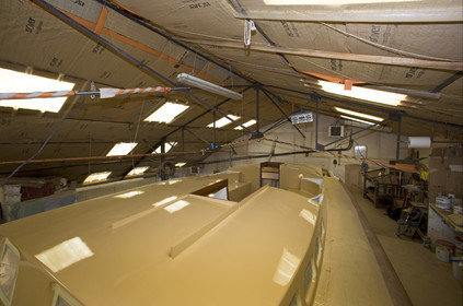 Thierry Dubois new boat under construction.16 July 2009.