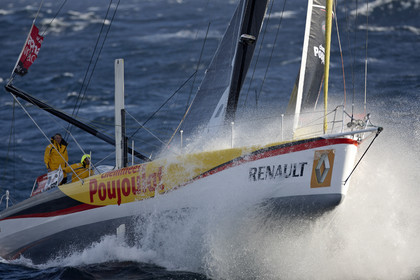 2014 BARCELONA WORLD RACE. Bernard Stamm (SUI) & Jean Le Cam (FRA) on CHEMINEES POUJOULAT