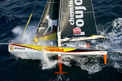 2014 BARCELONA WORLD RACE. Bernard Stamm (SUI) & Jean Le Cam (FRA) on CHEMINEES POUJOULAT