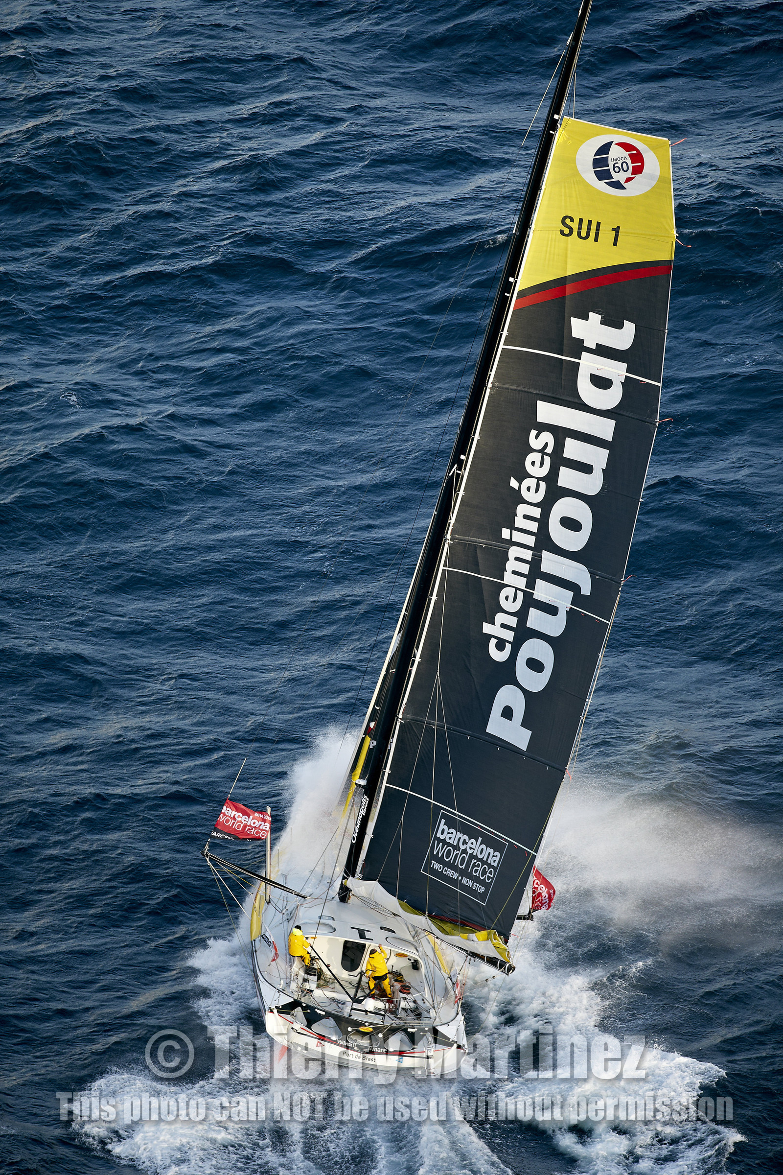 2014 BARCELONA WORLD RACE. Bernard Stamm (SUI) & Jean Le Cam (FRA) on CHEMINEES POUJOULAT