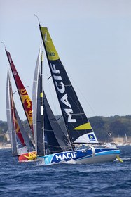 22_33091   © Thierry Martinez.PORT LA FORET, FRANCE. 28 Aout  2022.53éme édition de la Solitaire du Figaro.Départ de la 2éme étape , Port La Forêt   Royan (635NM).