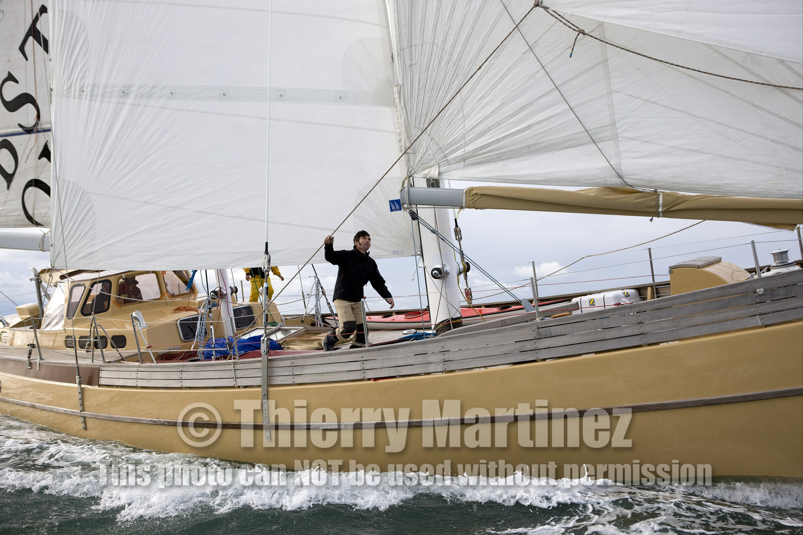 LA LOUISE new schooner  of Thierry Dubois (FRA) Sailing in Golfe du Morbihan (FRA)