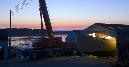 Launch of Thierry Dubois (FRA) new schooner LA LOUISE