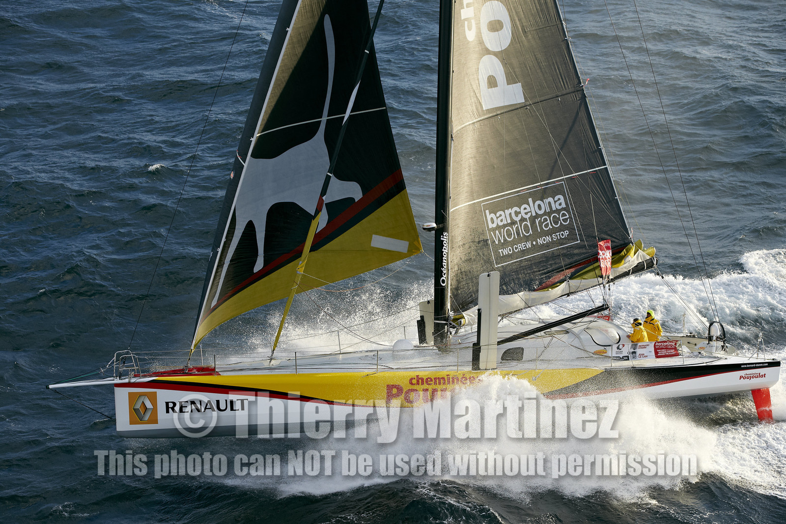 2014 BARCELONA WORLD RACE. Bernard Stamm (SUI) & Jean Le Cam (FRA) on CHEMINEES POUJOULAT
