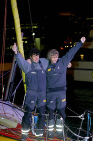 Bernard Stamm (SUI) & Jean Le Cam (FRA) winners of BWR 2014-15 on CHEMINEES POUJOULAT