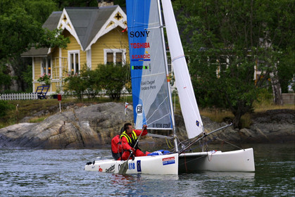 01_0506D-©ThMartinez- Sweden 1st 3rd August 2001. Archipelago Raid (Catamaran Formula 18).Eskil Degsell (SWE) & Anders Perols (SWE)