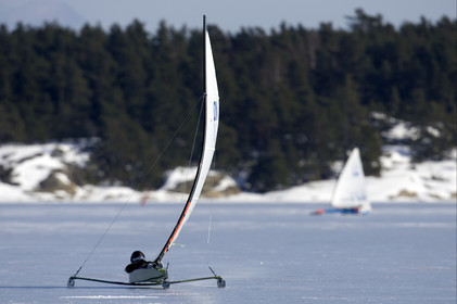 Ice Boats in Stockholm Archipelago - March 2005.