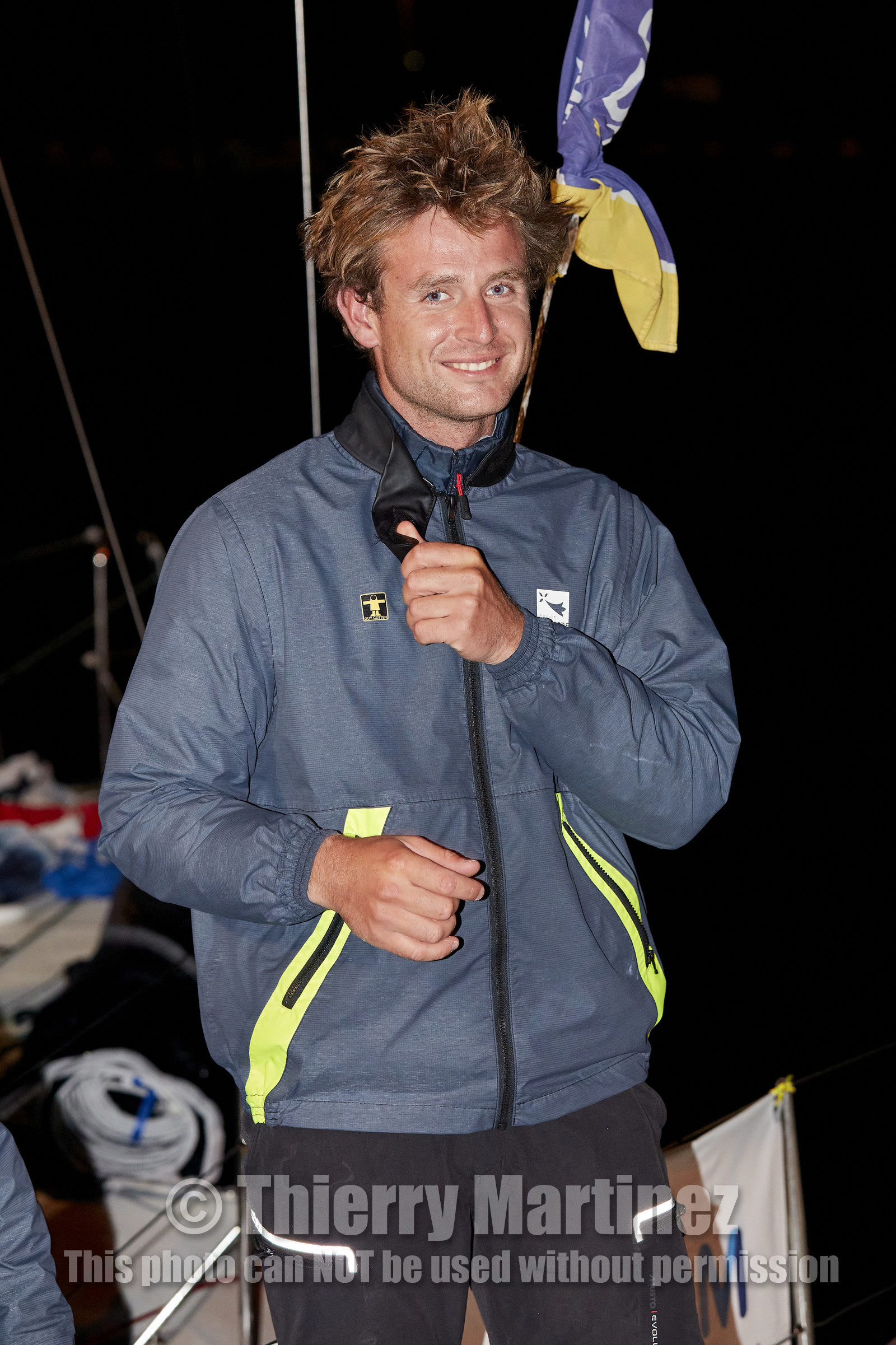 22_35117   © Thierry Martinez.ST NAZAIRE, FRANCE.07 Sept 2022.53éme édition de la Solitaire du Figaro.Arrivée de la 3éme étape , Royan    St Nazaire.Tom Laperche (Région Bretagne-CMB Performance) vainqueur de l’étape et de l’édition de la Solitaire du Figaro 2022.
