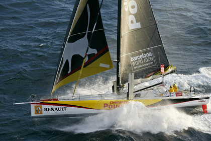 2014 BARCELONA WORLD RACE. Bernard Stamm (SUI) & Jean Le Cam (FRA) on CHEMINEES POUJOULAT