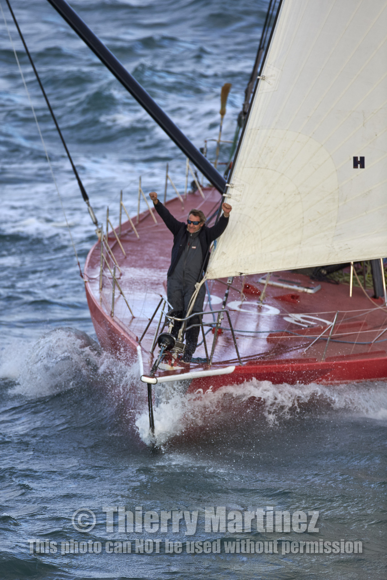 Départ de Jeff Pellet (FRA) sur son bateau COME IN VENDEE POUR UN TOUR DU MONDE;