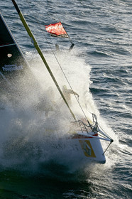 2014 BARCELONA WORLD RACE. Bernard Stamm (SUI) & Jean Le Cam (FRA) on CHEMINEES POUJOULAT
